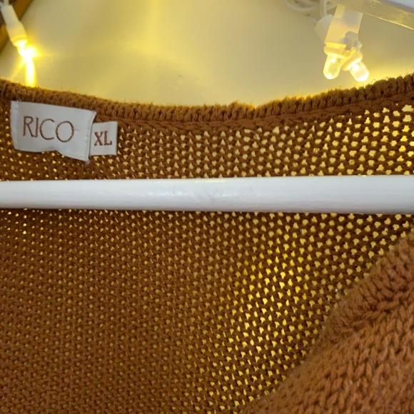 Vintage Brown V-neck Pullover Sweater SZ XL - Picture 2 of 12